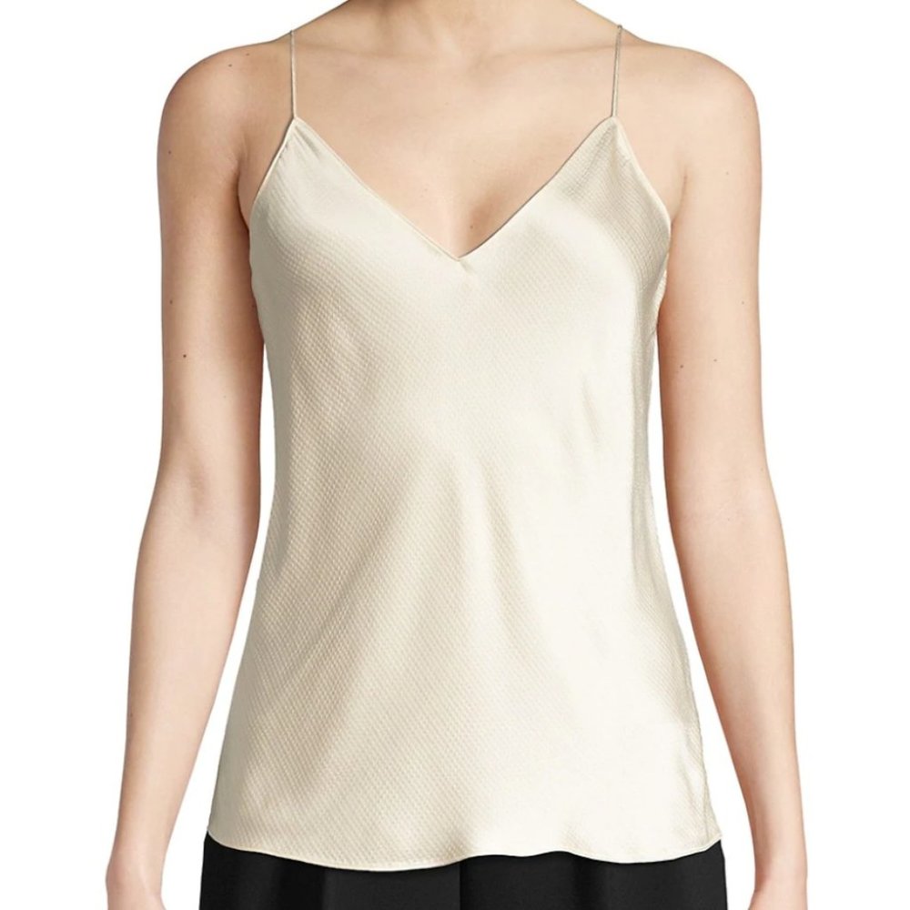 THEORY Easy Slip Tank Top Medium Parchment
